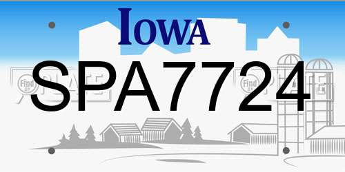SPA7724 Iowa License Plate