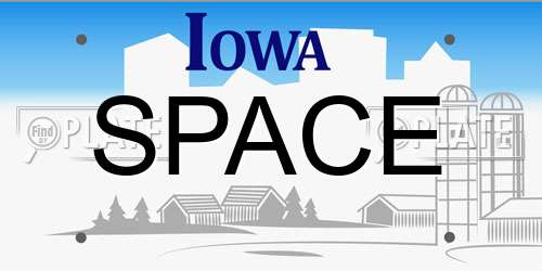 SPACE Iowa License Plate