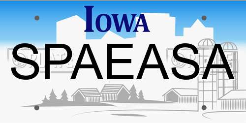 SPAEASA Iowa License Plate