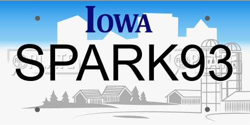 SPARK93 Iowa License Plate