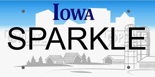 SPARKLE Iowa License Plate