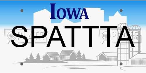 SPATTTA Iowa License Plate