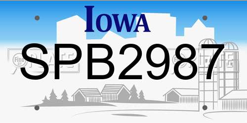 SPB2987 Iowa License Plate