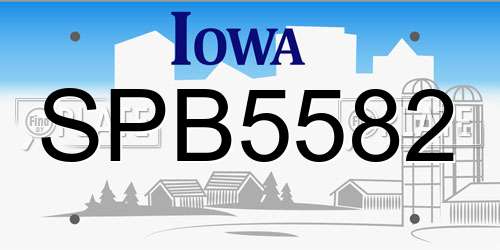 SPB5582 Iowa License Plate
