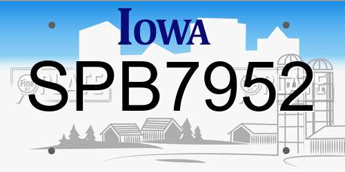 SPB7952 Iowa License Plate