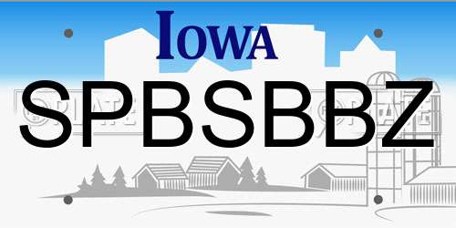 SPBSBBZ Iowa License Plate