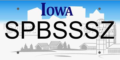 SPBSSSZ Iowa License Plate