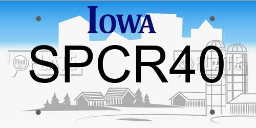 SPCR40 Iowa License Plate
