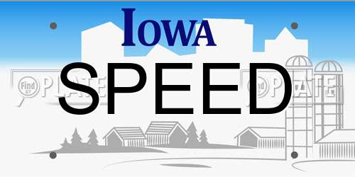 SPEED license plate in IA state