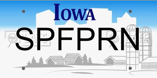 SPFPRN Iowa License Plate