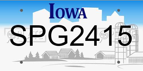 SPG2415 Iowa License Plate