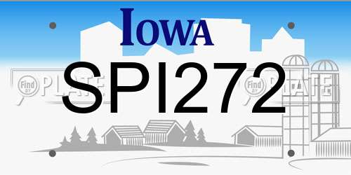 SPI272 Iowa License Plate