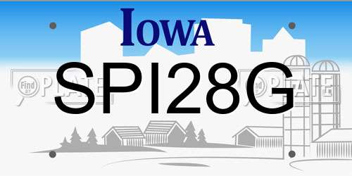 SPI28G Iowa License Plate