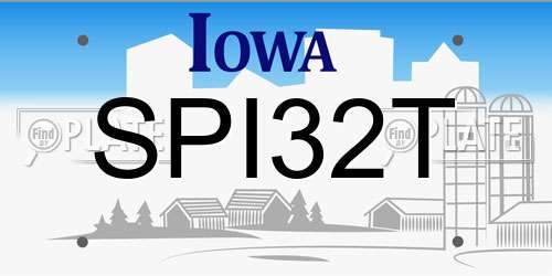 SPI32T Iowa License Plate