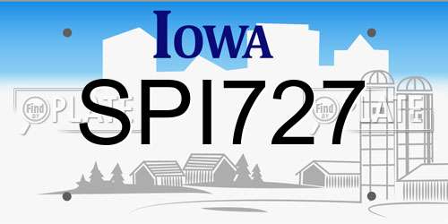 SPI727 Iowa License Plate