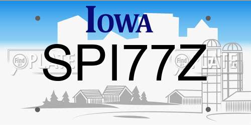SPI77Z Iowa License Plate