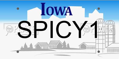 SPICY1 Iowa License Plate