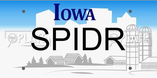 SPIDR Iowa License Plate