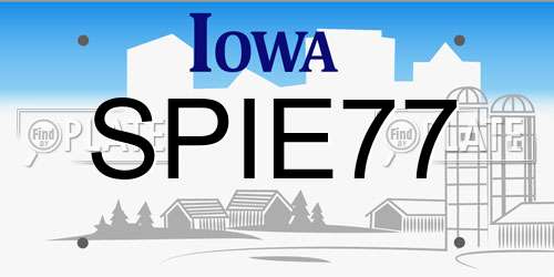 SPIE77 Iowa License Plate