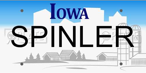 SPINLER Iowa License Plate