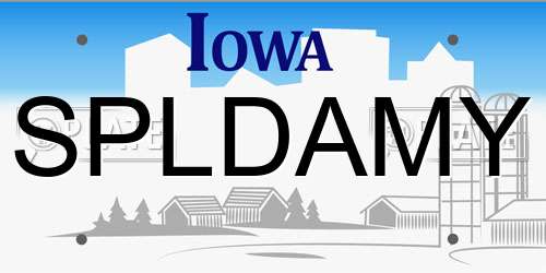 SPLDAMY Iowa License Plate