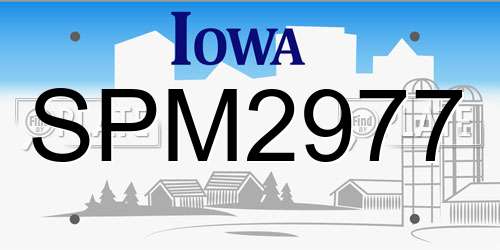 SPM2977 Iowa License Plate