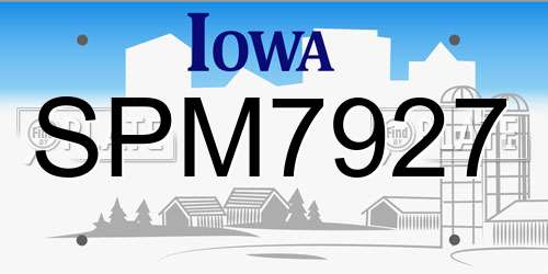 SPM7927 Iowa License Plate