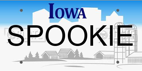 SPOOKIE Iowa License Plate