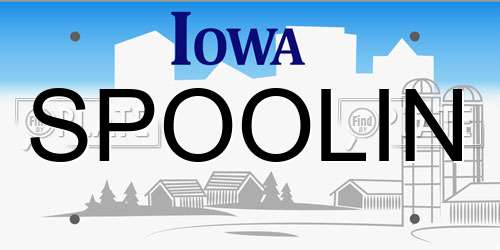 SPOOLIN Iowa License Plate