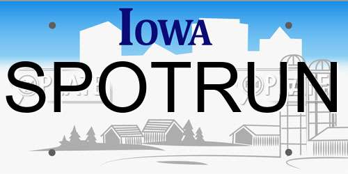 SPOTRUN Iowa License Plate