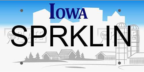 SPRKLIN Iowa License Plate