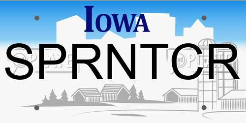 SPRNTCR Iowa License Plate