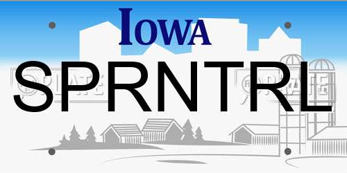 SPRNTRL Iowa License Plate