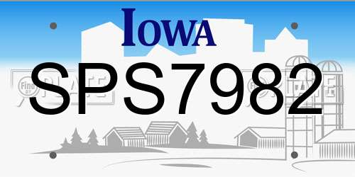 SPS7982 Iowa License Plate