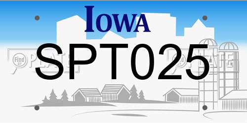 SPT025 Iowa License Plate