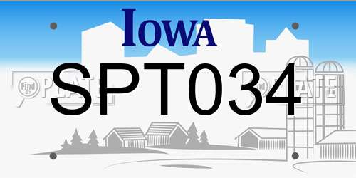 SPT034 Iowa License Plate