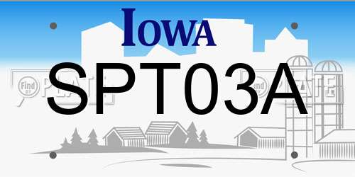 SPT03A Iowa License Plate