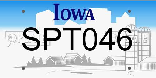 SPT046 Iowa License Plate