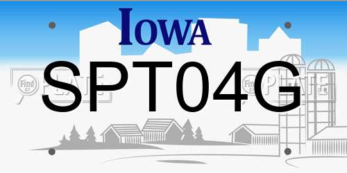 SPT04G Iowa License Plate