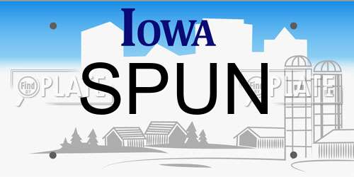 SPUN Iowa License Plate