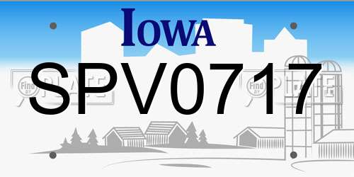 SPV0717 Iowa License Plate