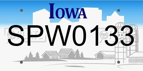 SPW0133 Iowa License Plate