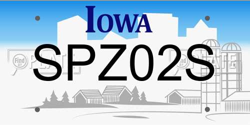 SPZ02S Iowa License Plate