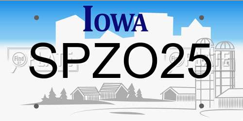 SPZO25 Iowa License Plate