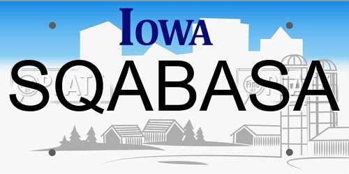 SQABASA Iowa License Plate