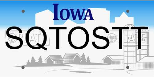 SQTOSTT Iowa License Plate
