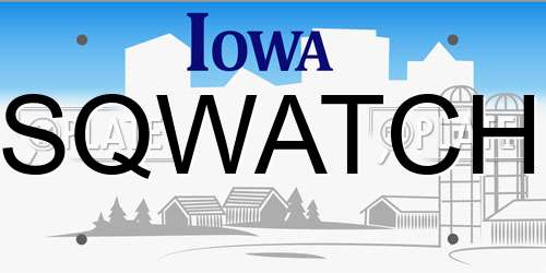 SQWATCH Iowa License Plate