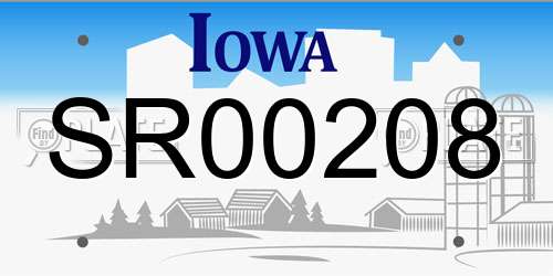 SR00208 Iowa License Plate