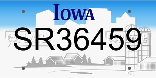 SR36459 Iowa License Plate