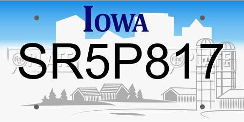 SR5P817 Iowa License Plate